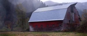 a derelict barn in the countryside