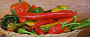 peppers in a basket