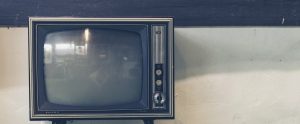 turned off old fashioned television set