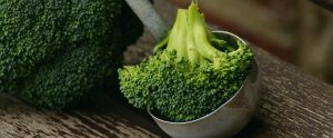 broccoli in a kitchen utensil