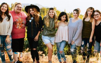 group of women standing in a line
