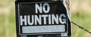 a no hunting sign