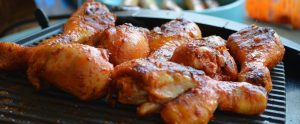 cooked chicken on a barbeque