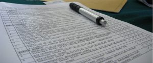 public survey study with a pen on it