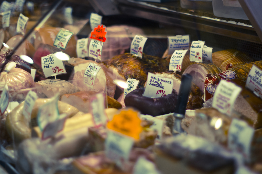 local meat in a butcher's shop