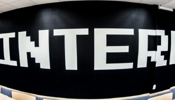 the words "We *heart* the internet" on the wall
