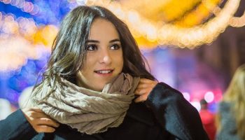 a woman wearing a scarf