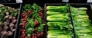 vegetables in trays