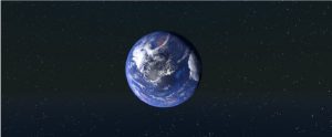 planet earth floating in space