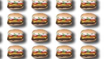 four rows of cartoon cheese burgers
