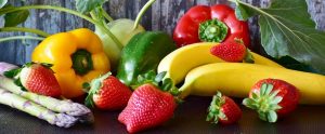 a pile of fruit and vegetables
