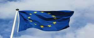 EU flag waving in the wind