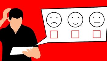 cartoon man holding a survey
