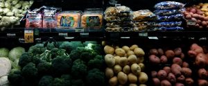 vegetables on a shopping aisle