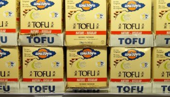 meat substitute tofu being sold in a supermarket