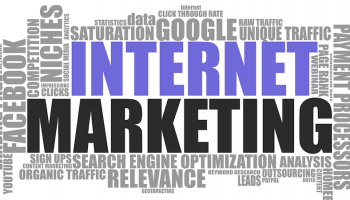typography of different words related to internet marketing