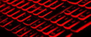 keyboard with red letters