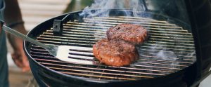 hamburger on grill