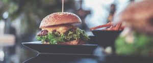 burger on a plate