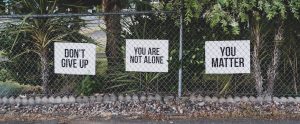 signs on a fence