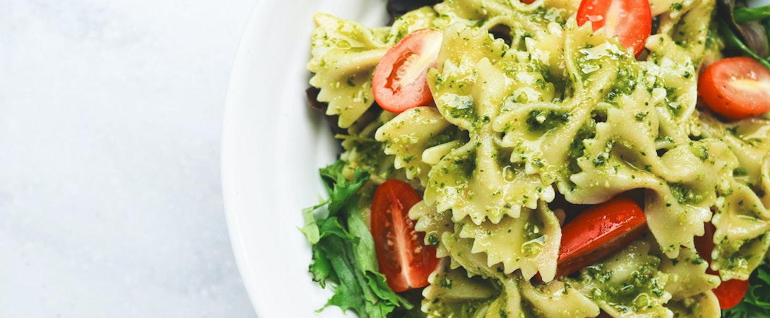 pesto pasta with cheese