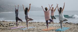 yoga lesson on the beach