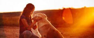 kid with dog
