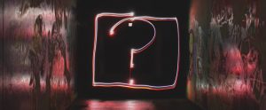 neon question mark