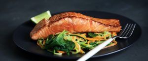salmon on plate