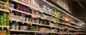 supermarket shelves dairy aisle