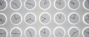 clocks on wall abstract