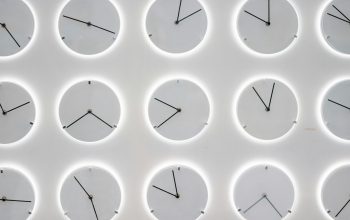 clocks on wall abstract