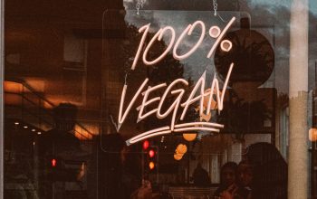 neon sign for vegan restaurant