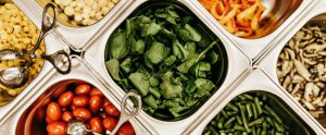 self-serve buffet dishes salad ingredients