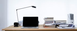 desk with computer