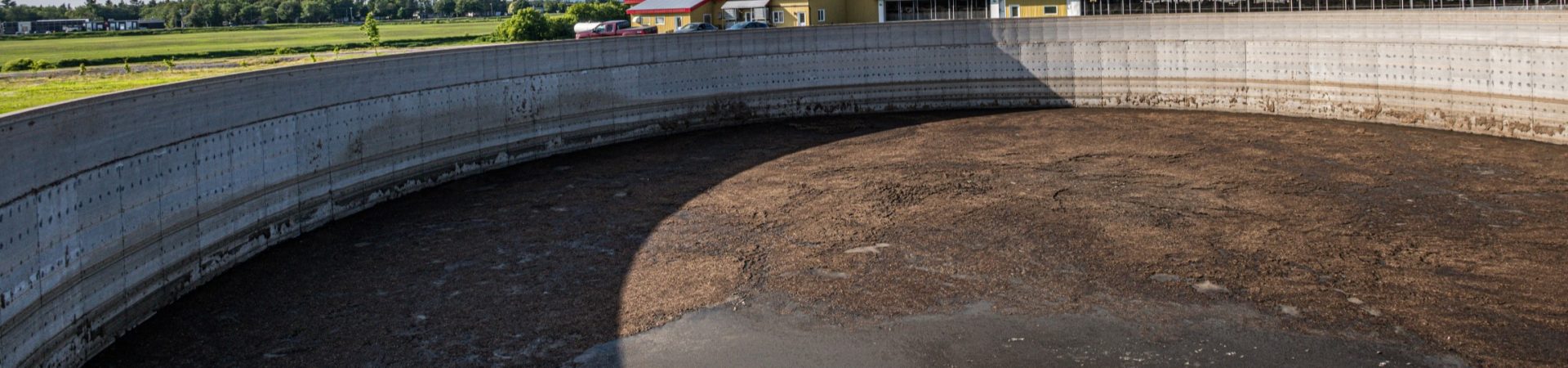 manure pit on dairy farm Quebec Canada