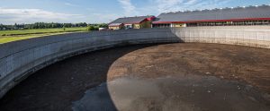 manure pit on dairy farm Quebec Canada