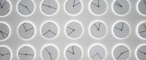 clocks in rows