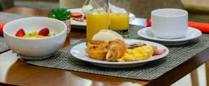 breakfast meal on restaurant table