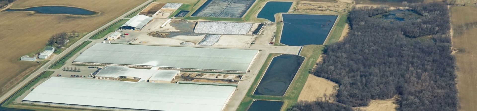 aerial view of massive dairy farm Rosendale Wisconsin